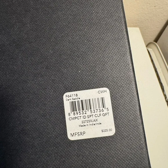 Coach Men's Compact ID Sport Leather 3-in-1 Wallet Gift Set Dark Saddle F64118 - Picture 10 of 13